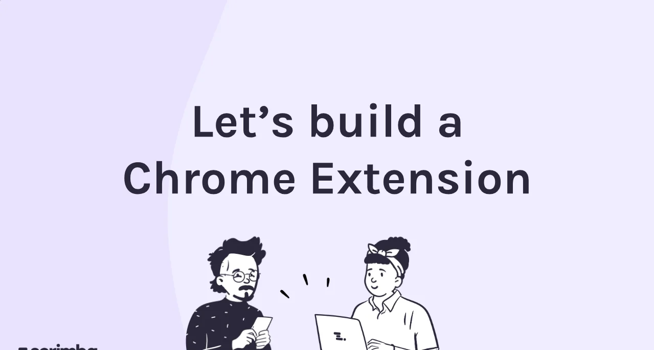 Title card of the Let's build a Chrome Extension chapter in Scrimba's Learn JavaScript course