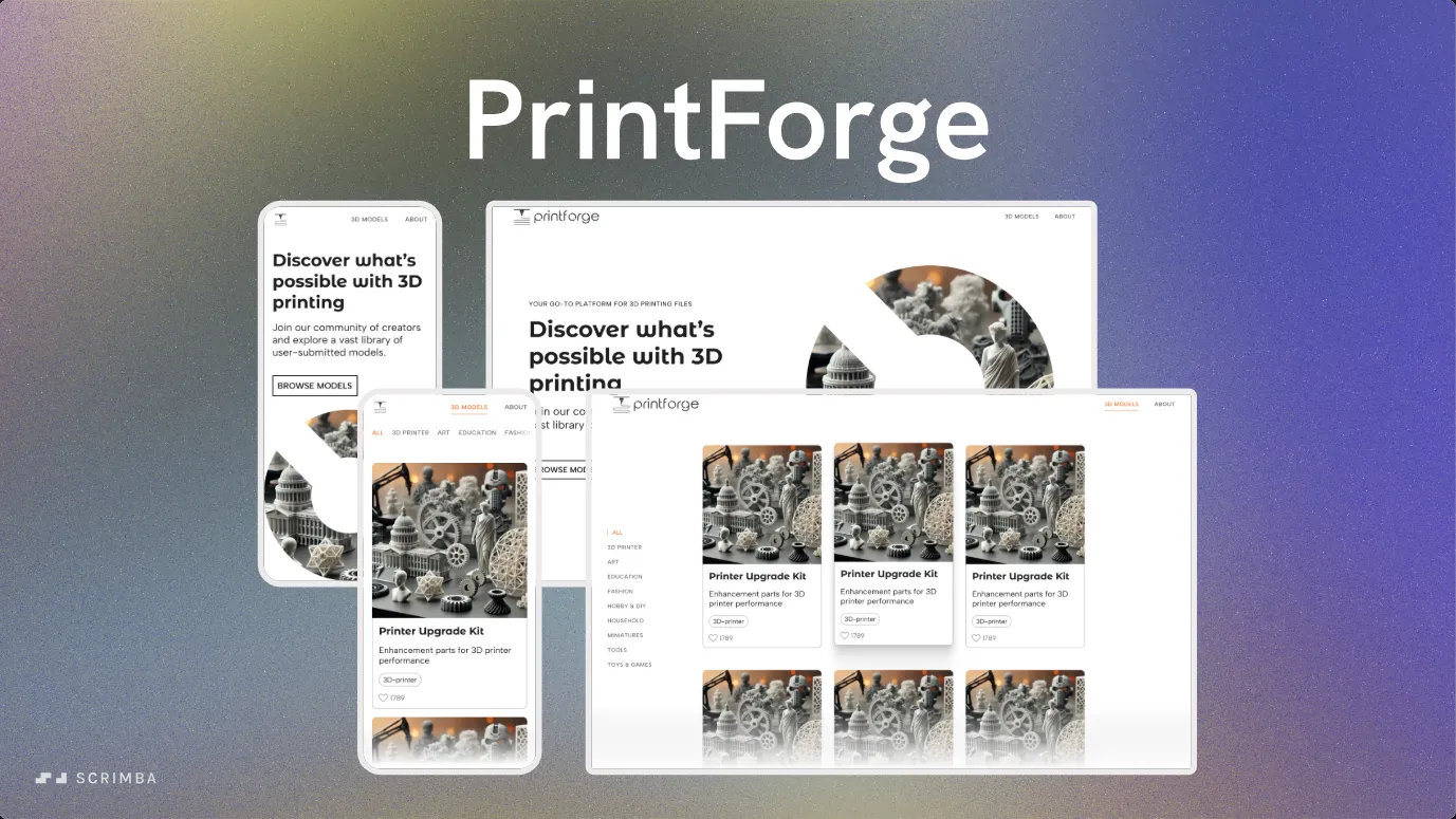 Learn Next.js, course intro: a slide showing mobile and desktop mockups of the PrintForge app.