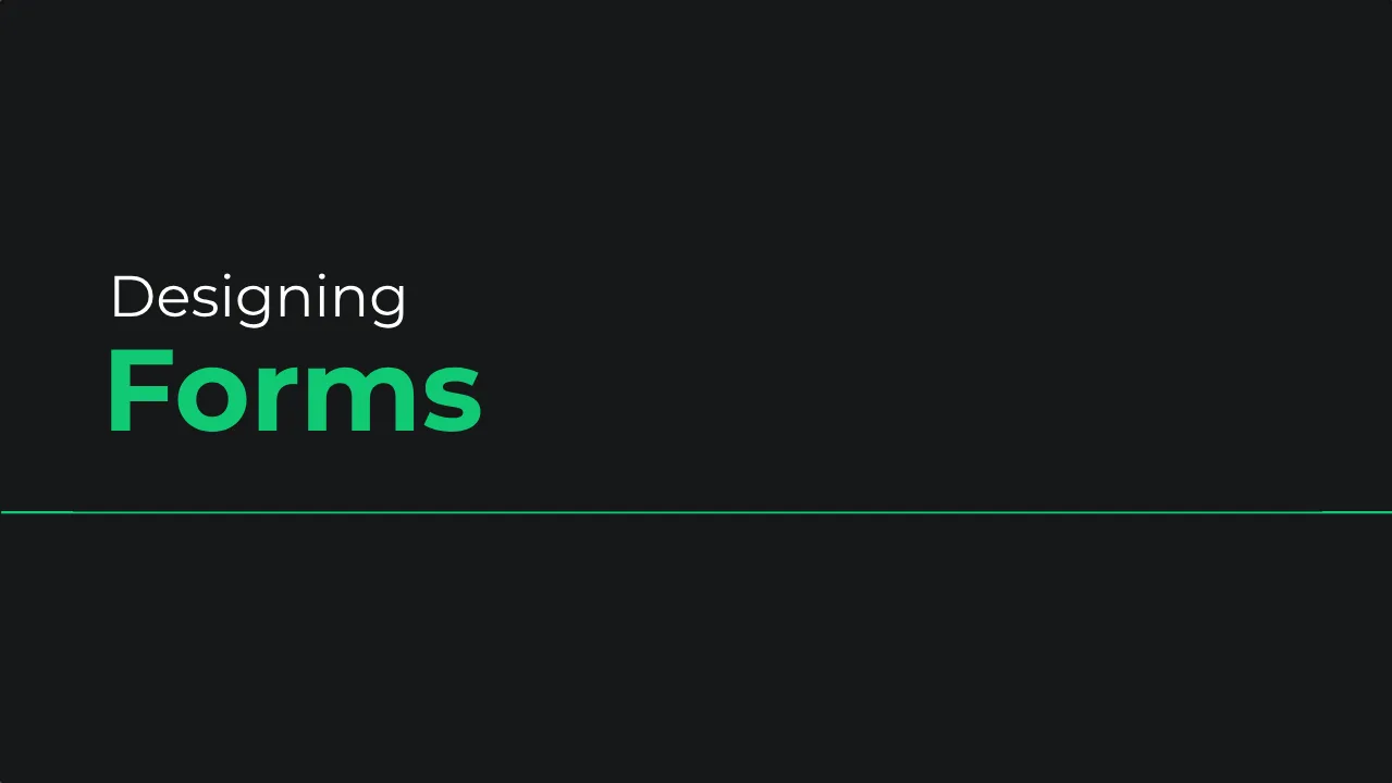 Title card for chapter 10 of Scrimba's Learn UI Design course: Designing Forms
