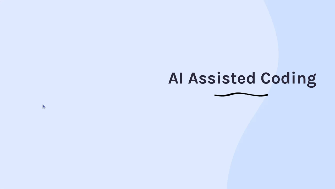Title card for section 2 of Scrimba's Prompt Engineering for Web Developers course: AI Assisted Coding, on a light blue background