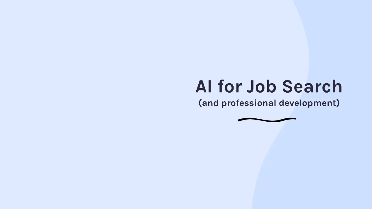 Title card for section 3 of Scrimba's Prompt Engineering for Web Developers course: AI for Job Search (and professional development)